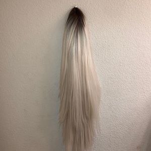 26inch Blonde Synthetic lace front Wig with roots